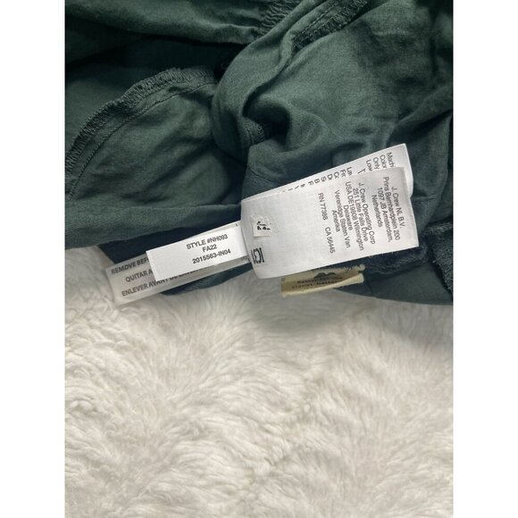 Madewell Crinkle Poplin Wrap Mini Dress Medium Green Drawstring Waist - Picture 11 of 11